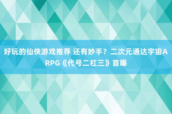 好玩的仙侠游戏推荐 还有妙手？二次元通达宇宙ARPG《代号二杠三》首曝