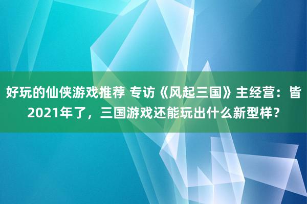 好玩的仙侠游戏推荐 专访《风起三国》主经营：皆2021年了，三国游戏还能玩出什么新型样？