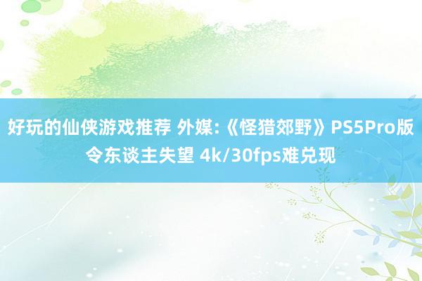 好玩的仙侠游戏推荐 外媒:《怪猎郊野》PS5Pro版令东谈主失望 4k/30fps难兑现