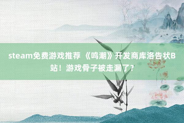 steam免费游戏推荐 《鸣潮》开发商库洛告状B站！游戏骨子被走漏了？